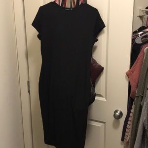 Black Ribbed BodyCon Midi Dress Brand New